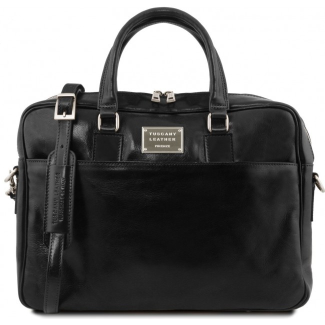 Кожаный портфель для ноутбука Tuscany Leather Urbino TL141894 Черный - фото №1