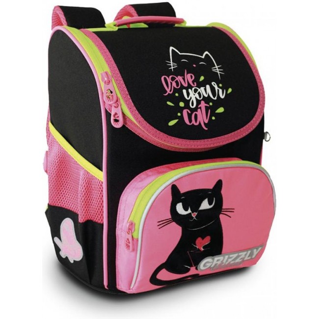Рюкзак Grizzly RAm-184-8 черный-розовый - фото №1