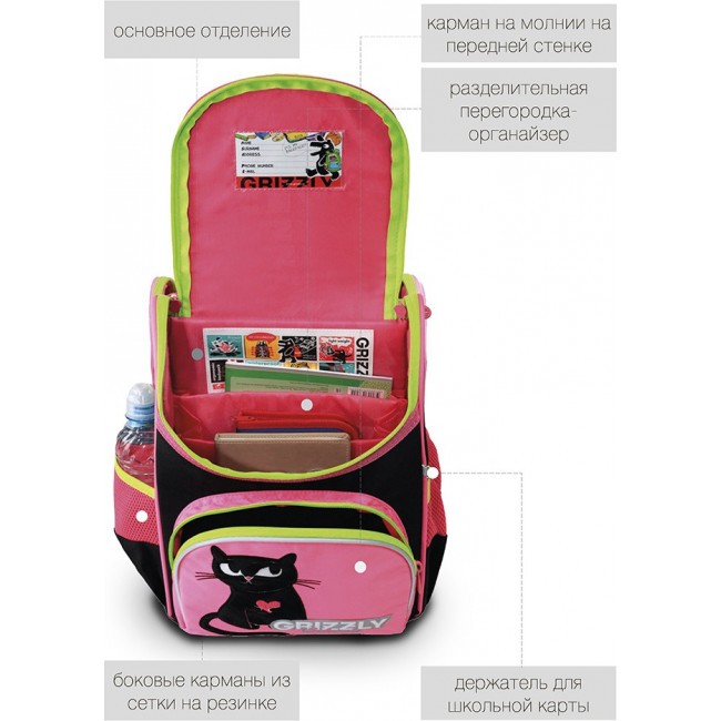 Рюкзак Grizzly RAm-184-8 черный-розовый - фото №4
