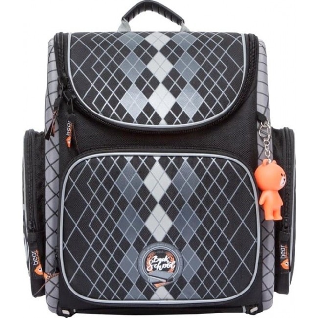 Рюкзак Orange Bear S-22 Черный с серым в клеточку - фото №1