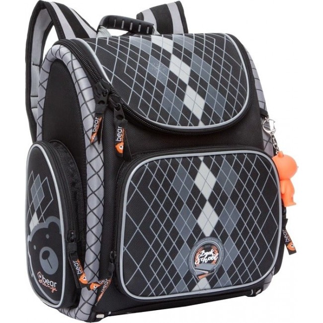 Рюкзак Orange Bear S-22 Черный с серым в клеточку - фото №2