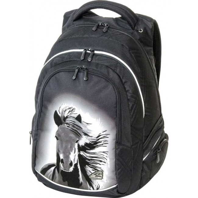 Школьный рюкзак для подростка Walker Walker Fame Сказочная лошадь черный - фото №1