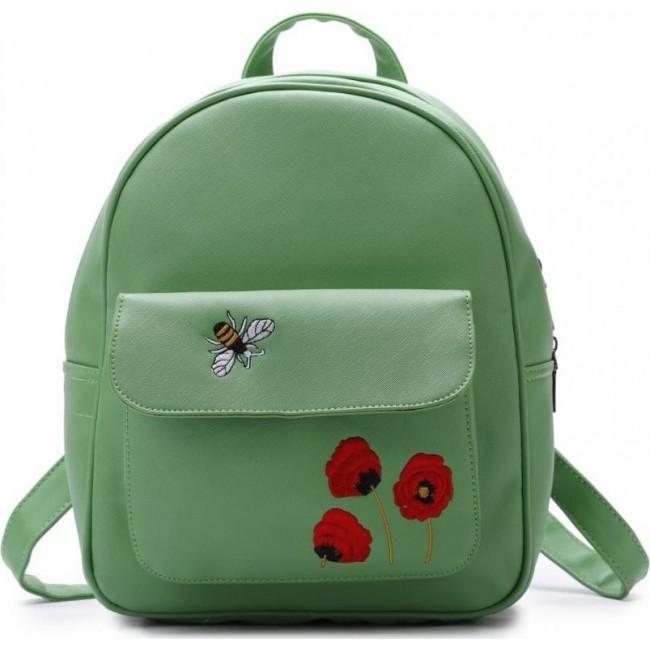 Кожаный рюкзак OrsOro DS-987 Зеленый - фото №1