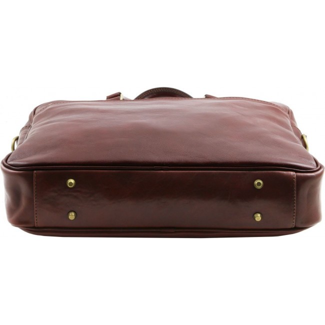 Кожаный портфель для ноутбука Tuscany Leather Urbino TL141241 Темно-коричневый - фото №5