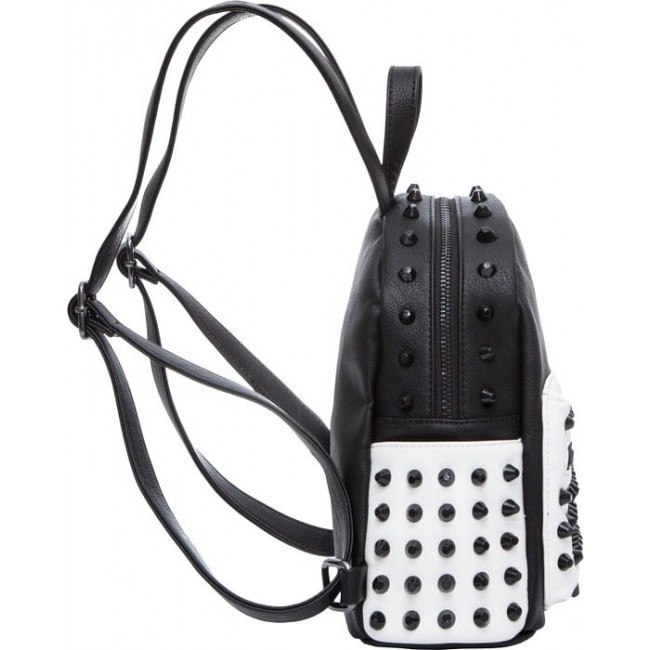 Рюкзак женский стильный OrsOro D-177 Черный - белый с шипами - фото №2