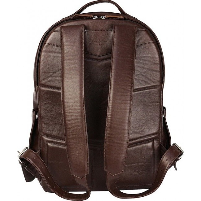 Деловой рюкзак из натуральной кожи Ray Button Berlin Темно-коричневый с синим - фото №3