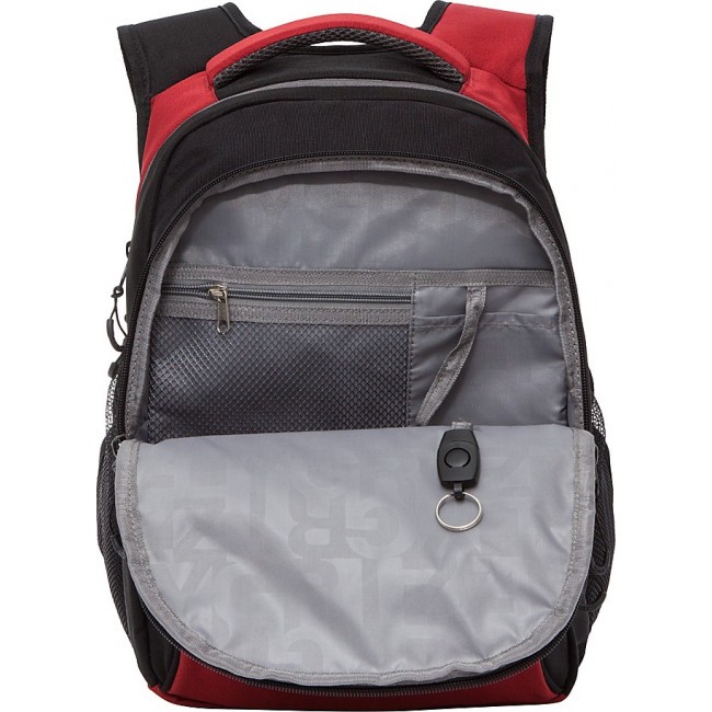 Рюкзак школьный Grizzly RB-150-4 черный-красный - фото №6