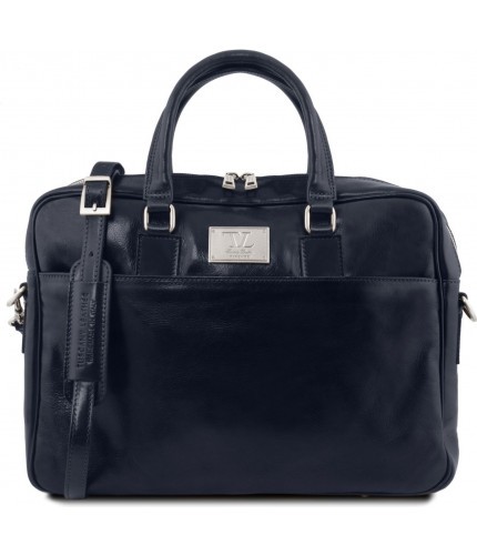Кожаный портфель для ноутбука Tuscany Leather Urbino TL141241 Темно-синий- фото №1