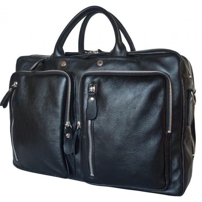 Кожаная сумка-рюкзак Carlo Gattini Ferrone 3063-01 Черный Black - фото №2