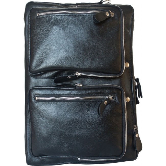 Кожаная сумка-рюкзак Carlo Gattini Ferrone 3063-01 Черный Black - фото №4