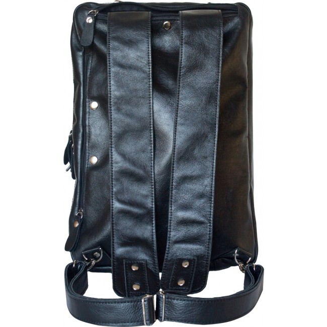 Кожаная сумка-рюкзак Carlo Gattini Ferrone 3063-01 Черный Black - фото №5