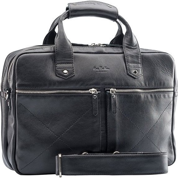 Мужская сумка Ray Button Hannover Черный с коричневым подкладом - фото №3