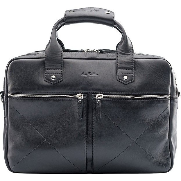 Мужская сумка Ray Button Hannover Черный с коричневым подкладом - фото №1
