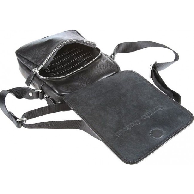 Кожаная мужская сумка планшет Sergio Belotti 9400 Черный - фото №4