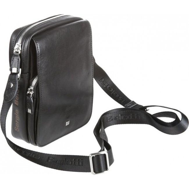 Кожаная мужская сумка планшет Sergio Belotti 9400 Черный - фото №5