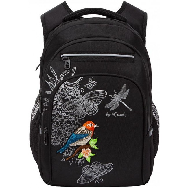Школьный рюкзак Grizzly RG-161-3 черный - фото №1