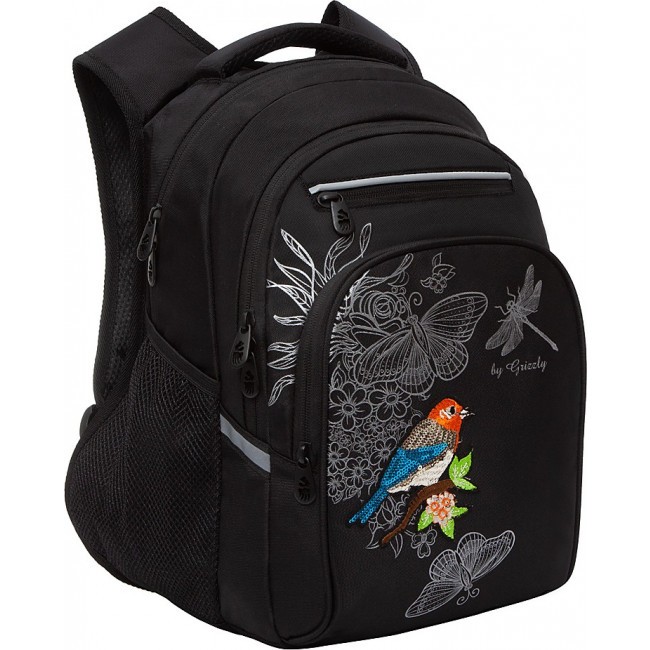 Школьный рюкзак Grizzly RG-161-3 черный - фото №2