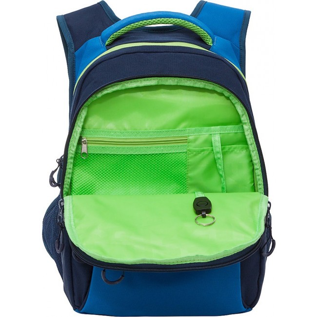 Рюкзак школьный Grizzly RB-150-4 синий-салатовый - фото №6
