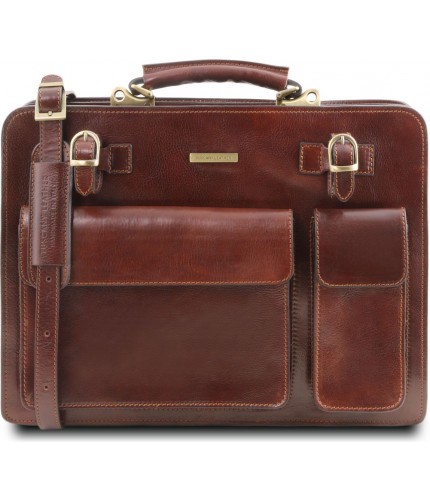 Кожаный портфель Tuscany Leather Venezia TL141268 Коричневый- фото №1