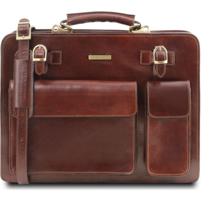 Кожаный портфель Tuscany Leather Venezia TL141268 Коричневый - фото №1