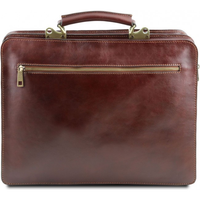 Кожаный портфель Tuscany Leather Venezia TL141268 Коричневый - фото №3