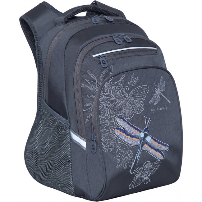 Школьный рюкзак Grizzly RG-161-3 темно-серый - фото №2