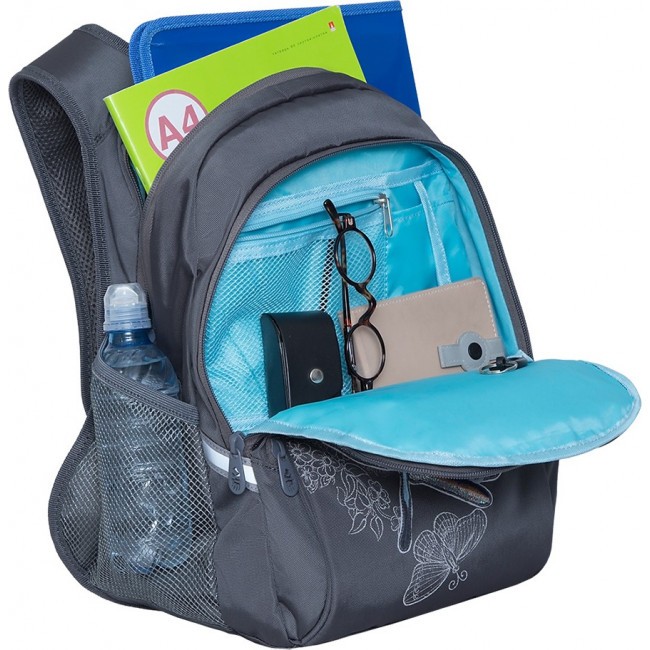 Школьный рюкзак Grizzly RG-161-3 темно-серый - фото №4