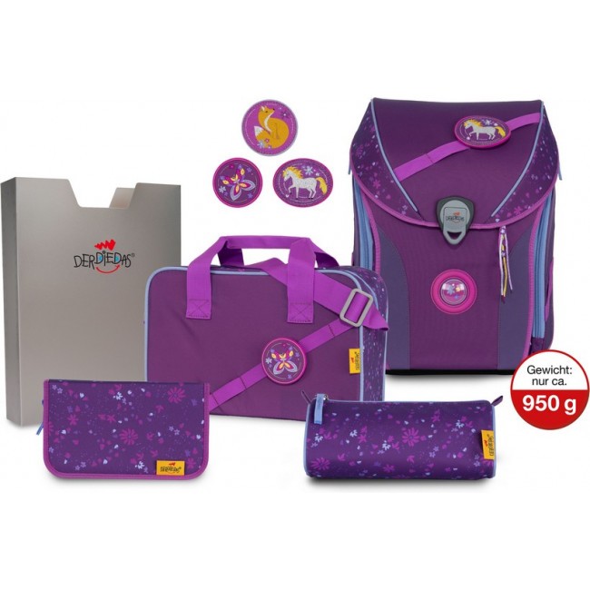 Школьный ранец DerDieDas ErgoFlex Max Buttons Фиолетовая сказка - фото №1