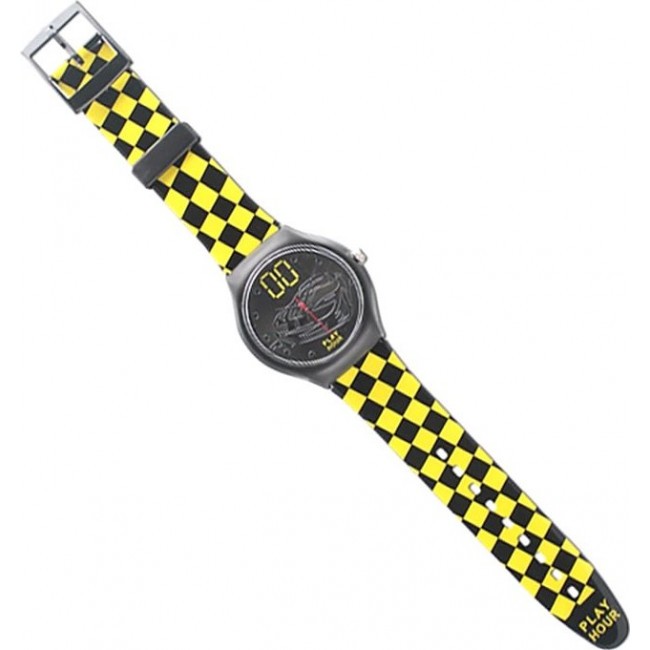 часы Kawaii Factory Часы "Link - Race" Черно-желтая клетка - фото №3