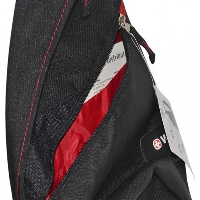 Городской рюкзак на одно плечо Wenger SLING BAG Черно-красный - фото №3