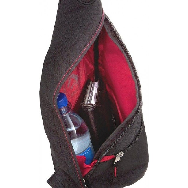 Городской рюкзак на одно плечо Wenger SLING BAG Черно-красный - фото №8