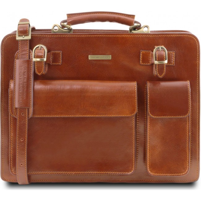 Кожаный портфель Tuscany Leather Venezia TL141268 Мед - фото №1