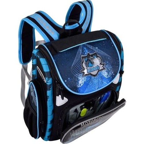 Синий ранец для мальчика Across 197 Мото Энергия - фото №4