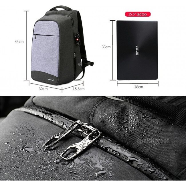 Городской рюкзак Tigernu T-B3335 Темно-серый 15,6 - фото №3