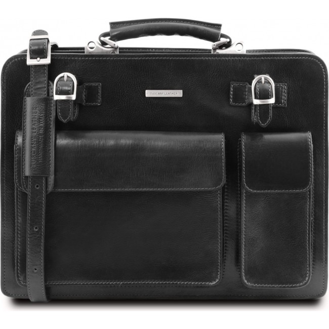 Кожаный портфель Tuscany Leather Venezia TL141268 Черный - фото №1