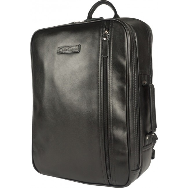 Кожаный рюкзак Carlo Gattini Vivaro 3075-01 Черный Black - фото №1
