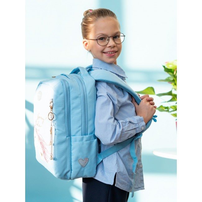 Рюкзак школьный Grizzly RG-266-2 голубой - фото №13