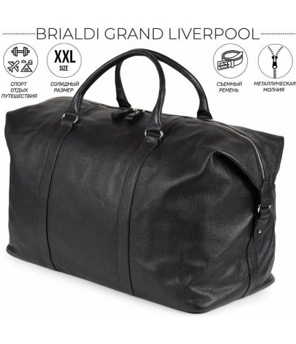 Дорожная сумка Brialdi Grand Liverpool Relief black Черный- фото №1