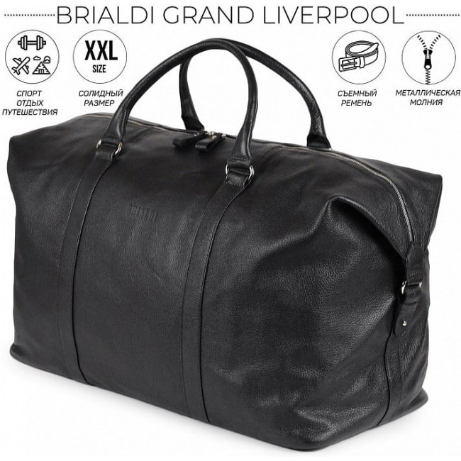 Дорожная сумка Brialdi Grand Liverpool Relief black Черный - фото №1