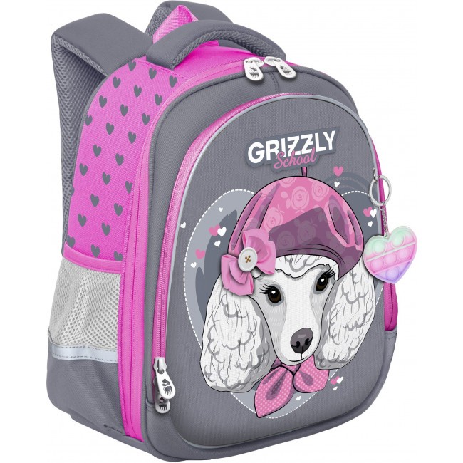 Рюкзак Grizzly RAz-286-13 серый - розовый - фото №1