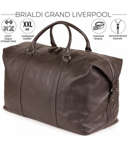 Дорожная сумка Brialdi Grand Liverpool Relief brown Коричневый- фото №2