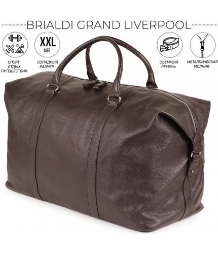 Дорожная сумка Brialdi Grand Liverpool Relief brown Коричневый- фото №1