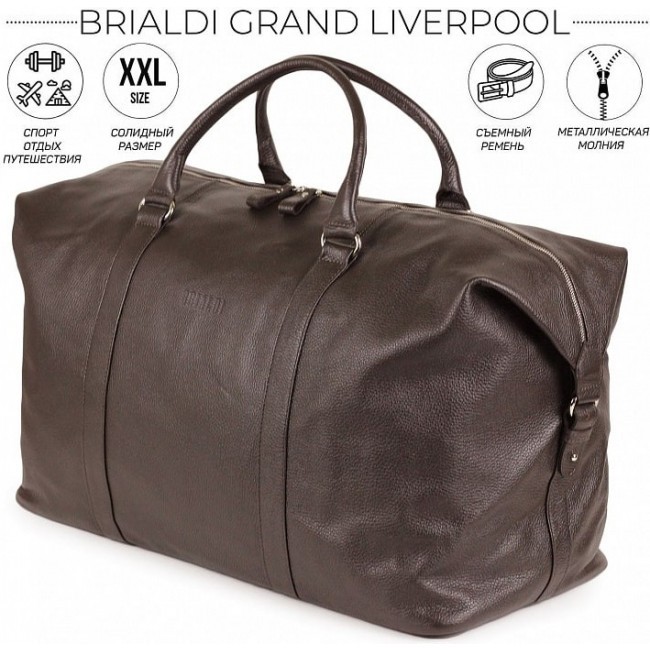 Дорожная сумка Brialdi Grand Liverpool Relief brown Коричневый - фото №1