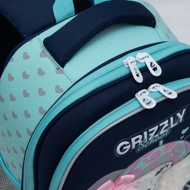 Рюкзак Grizzly RAz-286-13 темно синий - мятный - фото №6