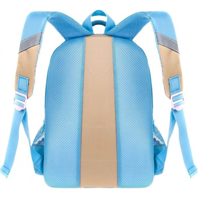 Школьный рюкзак для девочки Grizzly RG-663-2 Цветочки Бежево-голубой - фото №4