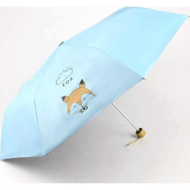 Зонт Kawaii Factory Зонт складной "Fox" Голубой - фото №1