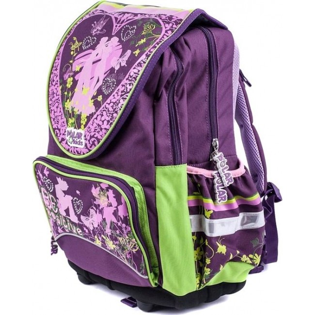 Школьный рюкзак Pola Д1308 Цветы Фиолетовый - фото №1