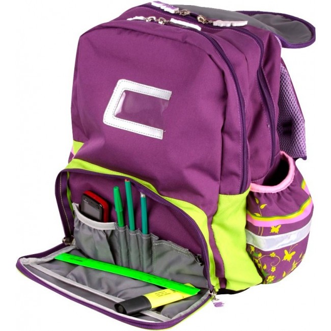 Школьный рюкзак Pola Д1308 Цветы Фиолетовый - фото №9