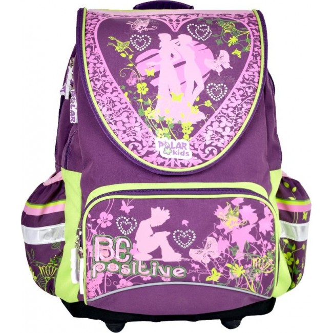 Школьный рюкзак Pola Д1308 Цветы Фиолетовый - фото №2
