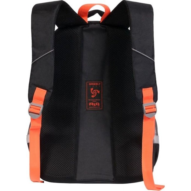 Рюкзак с машиной для мальчика Grizzly RB-632-3 черный - оранжевый - фото №3